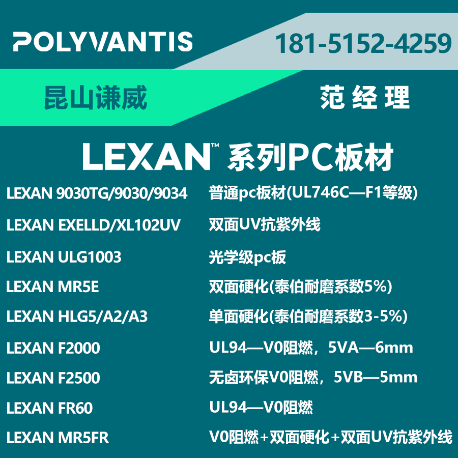 LEXAN F6000/F6006/FR60ɫV0ȼpcĿɶƼӹ
